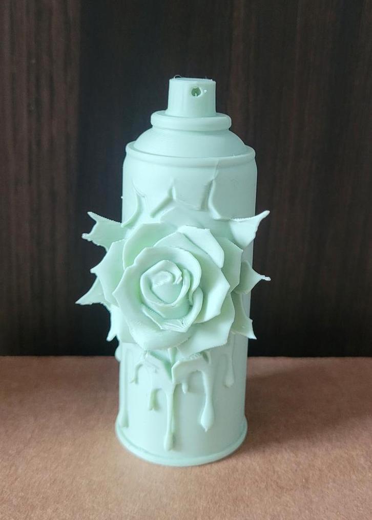 3D print spuitbus met roos toxic Revival, Antiek en Kunst, Kunst | Designobjecten, Ophalen of Verzenden