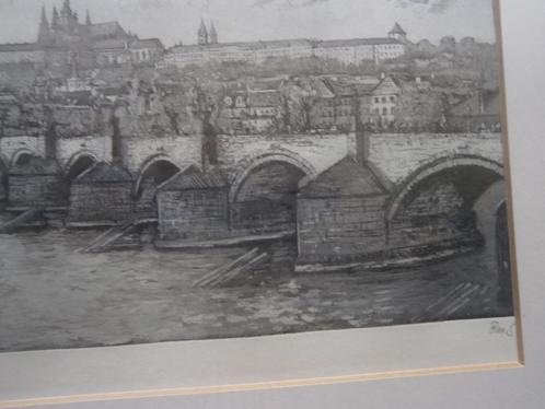 ETS van de Karels  Brug in Praag,, Antiek en Kunst, Kunst | Etsen en Gravures, Ophalen