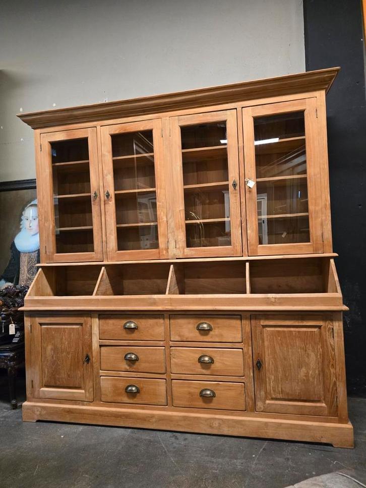 Mooie Grutterskast | buffetkast | winkelkast gerecycled teak, Huis en Inrichting, Kasten | Buffetkasten, Gebruikt, 200 cm of meer