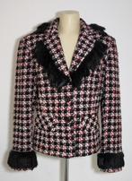 Bouclé jasje met echte zwarte veren van RM, Maat 38/40 (M), Overige kleuren, Verzenden, Zo goed als nieuw