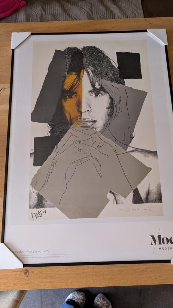 Mick Jagger Warhol Poster in Lijst, Ophalen of Verzenden