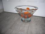 MOOIE VINTAGE FRUITSCHAAL  VAN DIK GLAS, Glas, Schaal, Rond, Ophalen of Verzenden