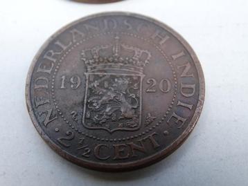17 antieke Nederlands Indie munten 2,5 cent div jaartallen beschikbaar voor biedingen