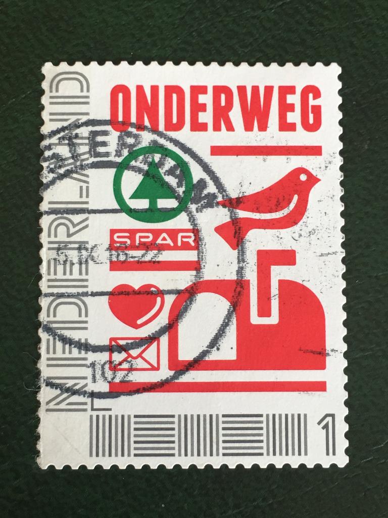 3028 Persoonlijke zegel - Spar - "Onderweg" - gestempeld, Postzegels en Munten, Postzegels | Nederland, Gestempeld, Na 1940, Ophalen of Verzenden