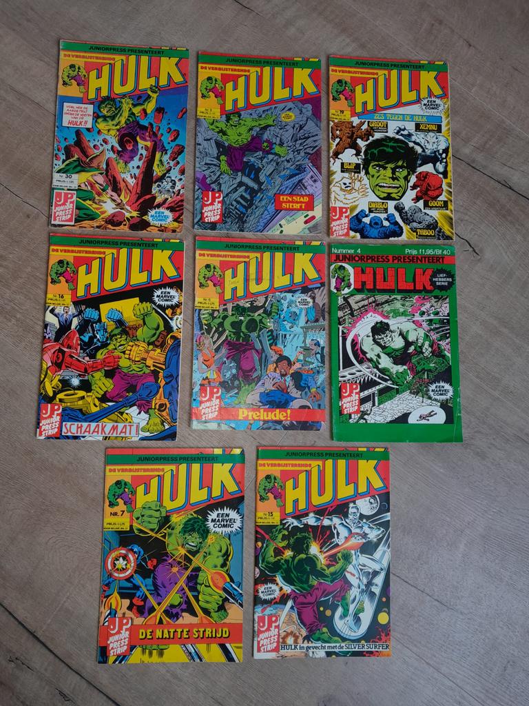 Vintage comics van de Hulk, lot van 6 stuks, Juniorpress, Meerdere comics, Ophalen of Verzenden, Gelezen, Europa