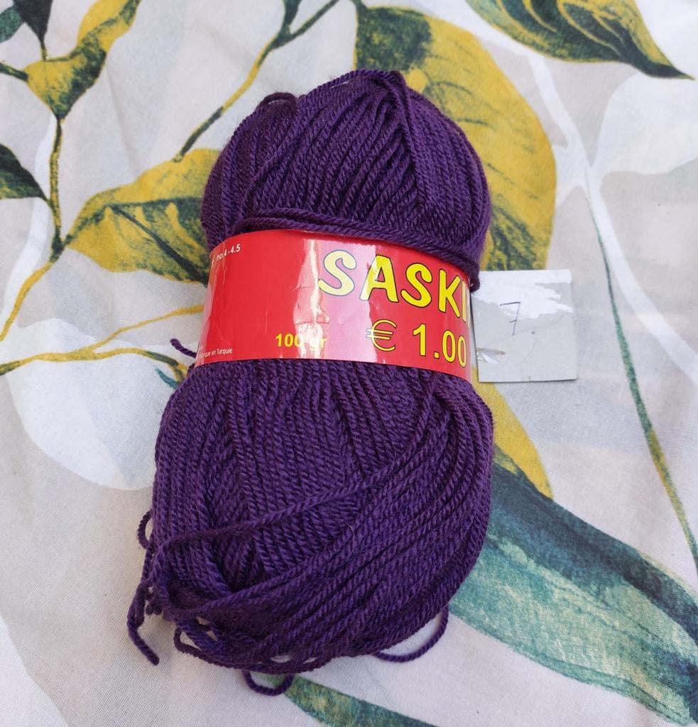 1 bol wol paars (Saskia), Ophalen of Verzenden, Nieuw, Breien of Haken, Wol of Garen