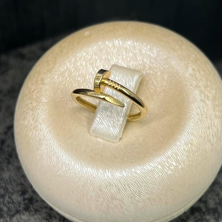 14 karaat gouden ring spijker model nieuw, Sieraden, Tassen en Uiterlijk, Ringen, Zo goed als nieuw, Heer, 20 of groter, Goud