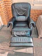 Leren zwarte relax fauteuil, Huis en Inrichting, Fauteuils, Ophalen, Zo goed als nieuw, 75 tot 100 cm, Leer