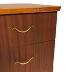 Vintage Ladekast Kastje Jaren 60 Teak Fineer Design, Huis en Inrichting, Kasten | Ladekasten, Gebruikt, Vintage, 50 tot 100 cm