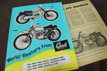 Greeves 250cc Moto Cross Scrambler verkoop folder 1962 beschikbaar voor biedingen