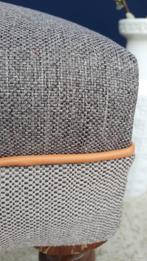 Grote landelijke vintage hocker, nieuwe stoffering, bankje, Ophalen, Gebruikt, Vintage, 100 tot 125 cm