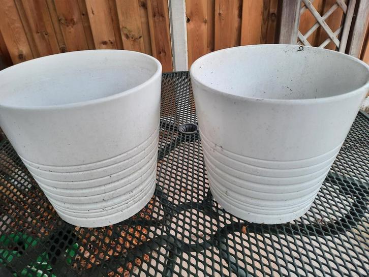 2x IKEA Muskot Bloempotten - Binnen/Buiten, Tuin en Terras, Bloempotten, Gebruikt, Aardewerk, Binnen, Balkon, Tuin, Minder dan 40 cm