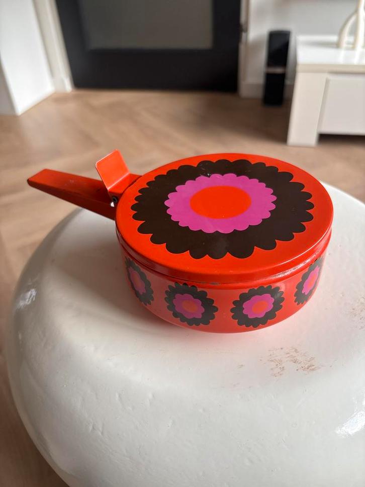 Vintage Asbak met Deksel - Retro Design, Huis en Inrichting, Woonaccessoires | Kisten, Gebruikt, Minder dan 50 cm, Metaal, Ophalen of Verzenden