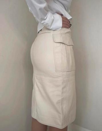 Goosecraft leren rok wit, maat S beschikbaar voor biedingen