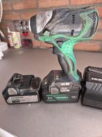 Hikoki slagschroevendraaier met accu's en oplader, Variabele snelheid, Ophalen of Verzenden, Boor- en Schroefmachine, Gebruikt
