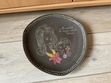 Vintage keramiek bord “ Moeder is mijn hele leven “