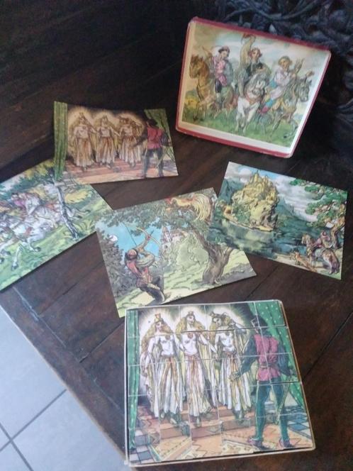 Vintage jaren ’50 houten speelgoed cubes, Antiek en Kunst, Curiosa en Brocante, Verzenden