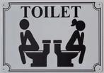 Toilet man vrouw WC reclamebord van metaal wandbord deco