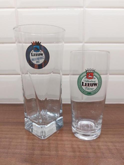 Leeuw bierglas Valkenburg  2 stuks, Verzamelen, Biermerken, Zo goed als nieuw, Glas of Glazen, Leeuw, Ophalen of Verzenden