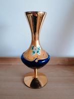 vintage kobalt blauw met goud vaasje, Antiek en Kunst, Ophalen of Verzenden