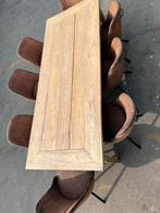 Teakhouten Eettafel 8-10 Persoons, Huis en Inrichting, Tafels | Eettafels, Ophalen, Gebruikt, 100 tot 150 cm, Teakhout