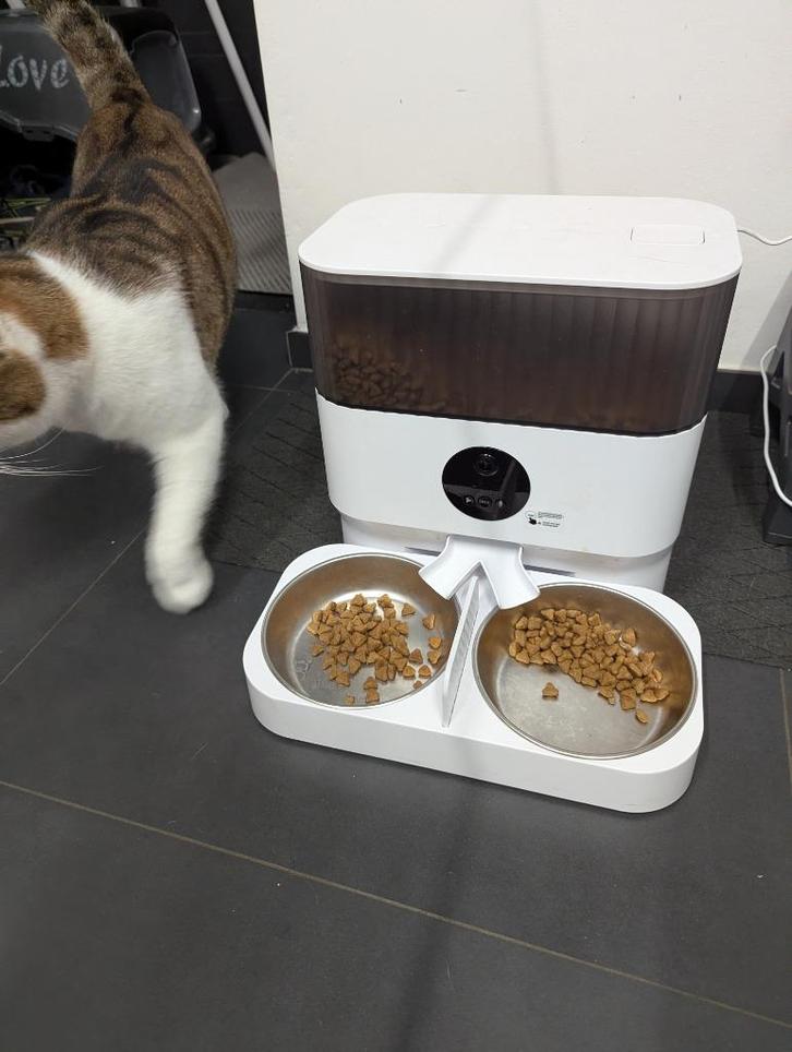 wifi voederbak dubbel 5 Liter met camera kat, Dieren en Toebehoren, Kattenvoerbakken en Drinkbakken, Zo goed als nieuw, Ophalen of Verzenden