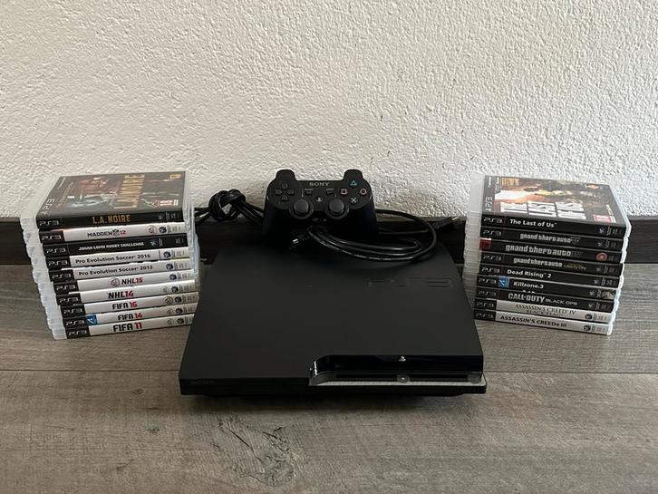 Playstation 3 Slim 320GB met toebehoren, Spelcomputers en Games, Spelcomputers | Sony PlayStation 3, Zo goed als nieuw, Slim, 320 GB