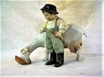 Zsolnay - Jongen met geit. Zeldzaam (3058), Ophalen, Zo goed als nieuw, Mens