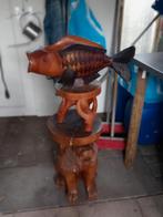 Houten Vis op Leeuwenkruk, Antiek en Kunst, Ophalen of Verzenden