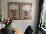 2 schilderijen stilleven met bloemen bloemenschilderij, Huis en Inrichting, Woonaccessoires | Schilderijen, Tekeningen en Foto's