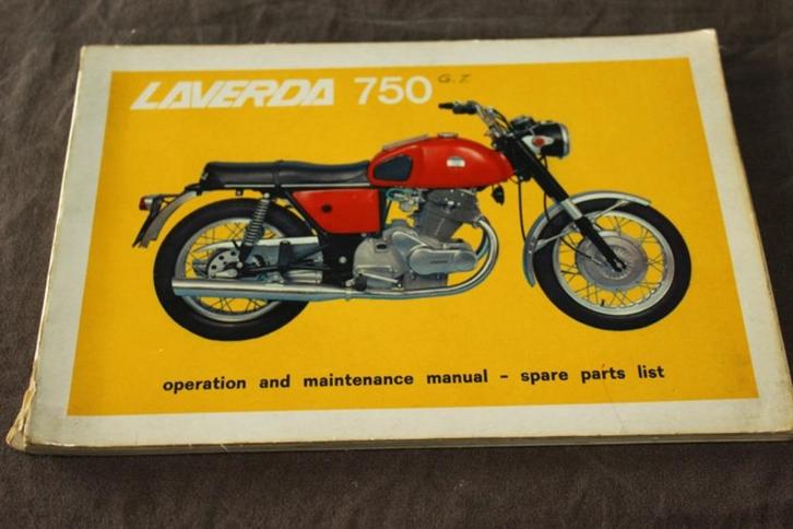 Laverda 750 GT operation maintenance manual parts list, Motoren, Handleidingen en Instructieboekjes, Overige merken, Ophalen of Verzenden
