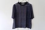 Costes doorzichtig t-shirtje met gouddraadje - Blauw, Blauw, Maat 46/48 (XL) of groter, Ophalen of Verzenden, Zo goed als nieuw