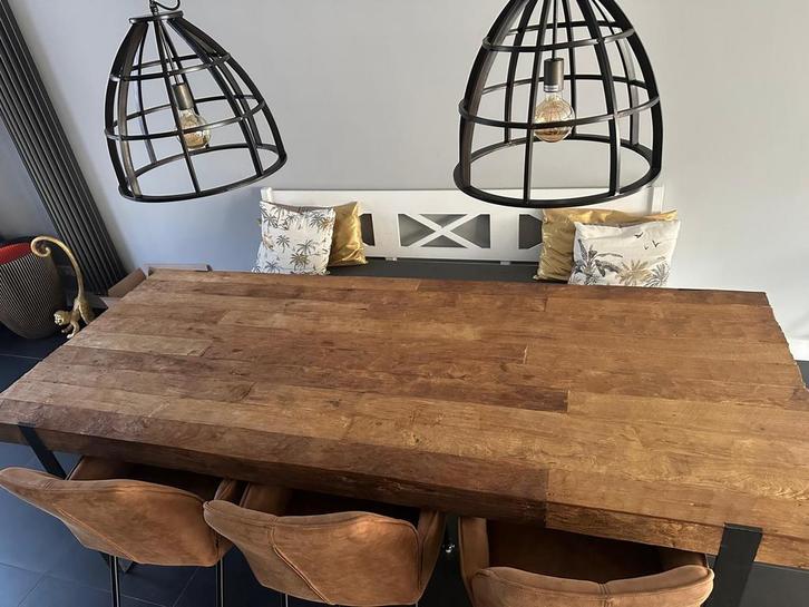 Eetkamer- & Salontafel Set - Hout, Huis en Inrichting, Tafels | Eettafels, Gebruikt, 50 tot 100 cm, 200 cm of meer, Vijf personen of meer