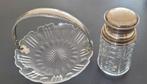 kristal en zilver. Schaaltje en potje., Antiek en Kunst, Ophalen of Verzenden