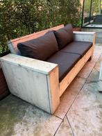 Steigerhouten loungeset (bank, 2 stoelen en tafeltje), Tuin en Terras, Ophalen, 5 zitplaatsen, Gebruikt, Steigerhout