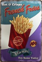 French fries patat delicious reclamebord van metaal wandbord, Nieuw, Ophalen of Verzenden