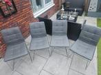 Grijze eetkamerstoelen, Ophalen, Zo goed als nieuw, Grijs, Vier