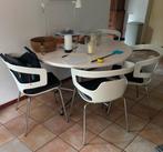Eetkamer design stoelen /tafel gratis mee., Huis en Inrichting, Tafels | Eettafels, Ophalen of Verzenden, Zo goed als nieuw, Rond