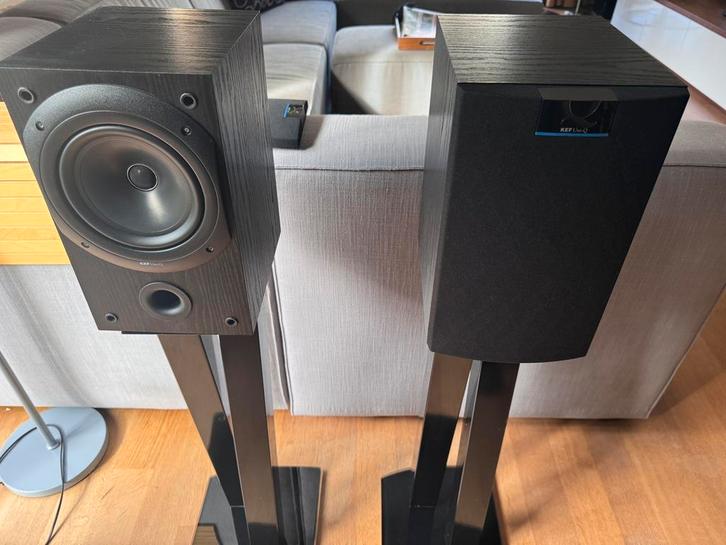 Kef Q10 set inclusief stands Topset!, Audio, Tv en Foto, Luidsprekers, Zo goed als nieuw, Front, Rear of Stereo speakers, 120 watt of meer