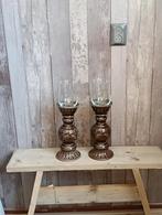 Kandelaar met glas, 25 tot 50 cm, La Rentree, Ophalen of Verzenden, J.vanhijum@kpnmail.nl