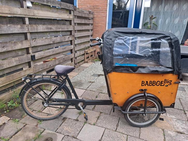 Bakfiets - Babboe Big - Met Huif, Fietsen en Brommers, Fietsen | Bakfietsen, Gebruikt, Fietsfabriek, Goederen, Huif, Ophalen