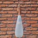 Vintage hanglamp, jaren '60, melkglas met teakhouten houder, Ophalen of Verzenden