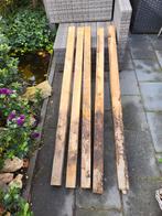 5 Houten Palen, Doe-het-zelf en Verbouw, Hout en Planken, Ophalen, Gebruikt, 25 tot 50 mm, Balk