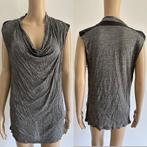 Dames Zara lange top stretch suede schouders grijs t-shirt, Zara, Grijs, Zo goed als nieuw, Maat 36 (S)