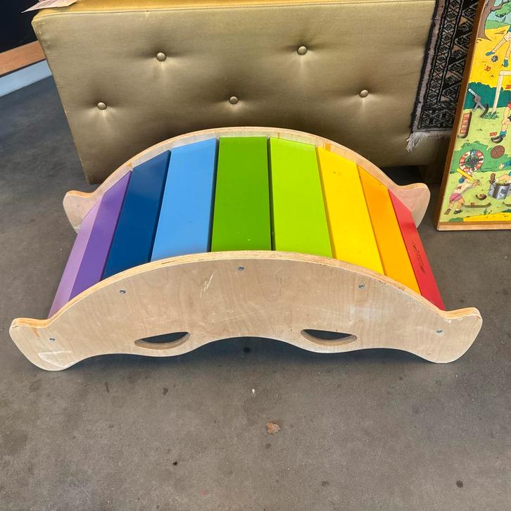 Playtive Houten Evenwichtswip / Balansbord - 2 stuks!, Kinderen en Baby's, Speelgoed | Houten speelgoed, Gebruikt, Rij- of Hobbelspeelgoed