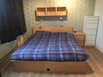 IKEA MALM bed 160 cm eikenfineer – Compleet + 2 kasten, Ophalen, Gebruikt, Scandinavisch modern met lichte retro/ tijdloos randje.