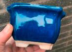 Bonsai pot blauw geglazuurd aardewerk 13,1x12,9x8, Vierkant, Ophalen of Verzenden, Zo goed als nieuw, Minder dan 25 cm