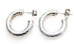 Paar Schitterende Sterling Zilver 3/4 Creool Oorbellen, Ophalen of Verzenden, Zo goed als nieuw, Knopjes of Stekers, Zilver