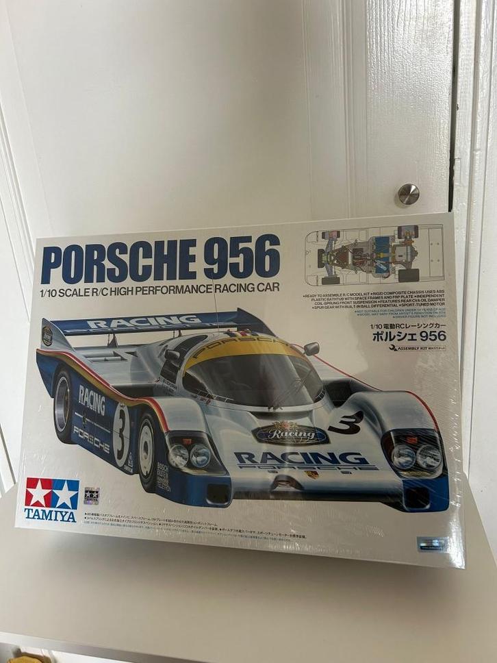 Tamiya Porsche 956 – 1/10 R/C Bouwkit, Hobby en Vrije tijd, Modelbouw | Radiografisch | Auto's, Nieuw, Auto onroad, Elektro, Schaal 1:10