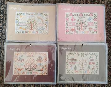 4 kraftie kits engelse borduurpakketten seizoenen kaarten  beschikbaar voor biedingen